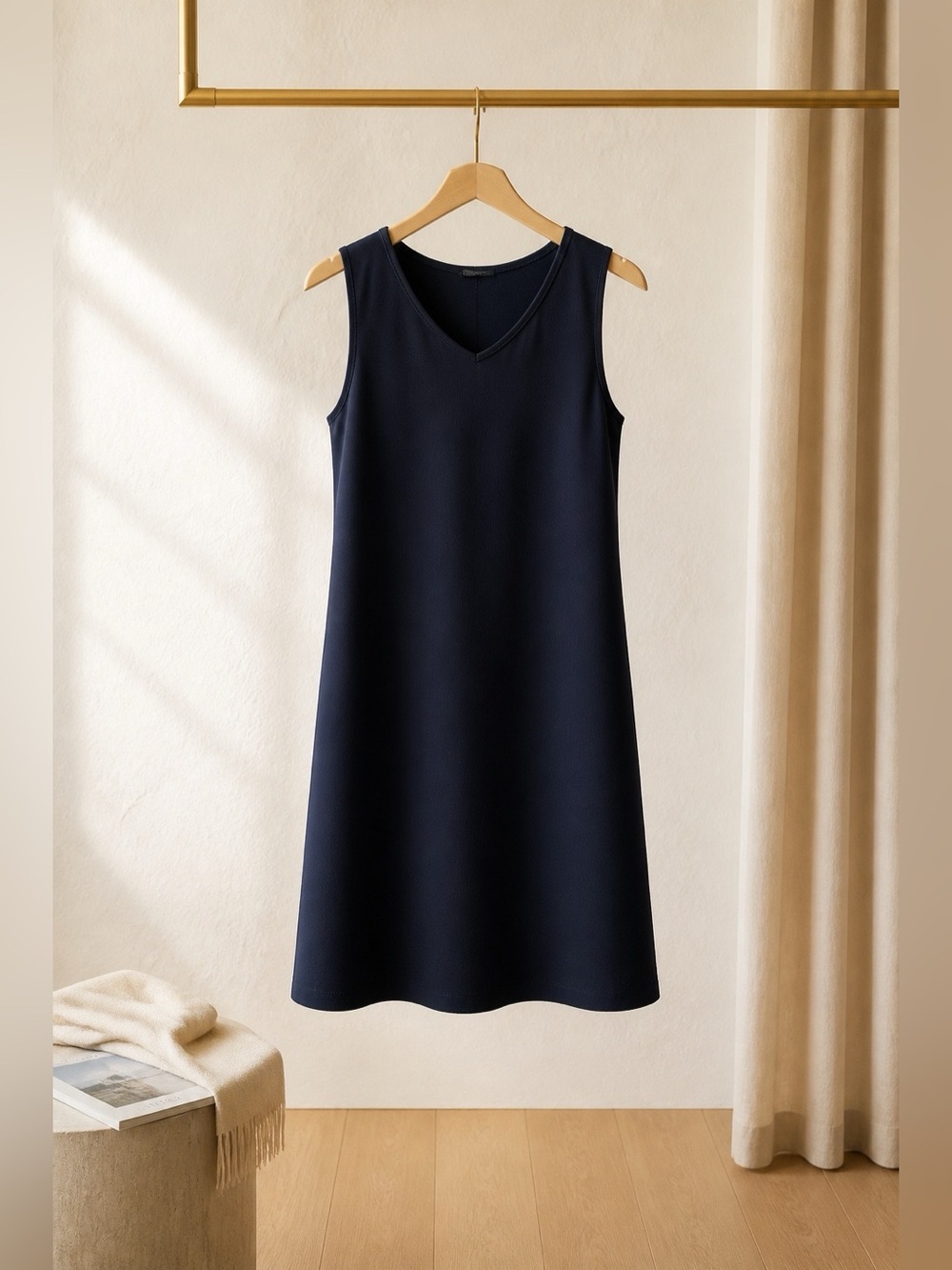 Nautica Navy Sleeveless V-Neck Shift Dress